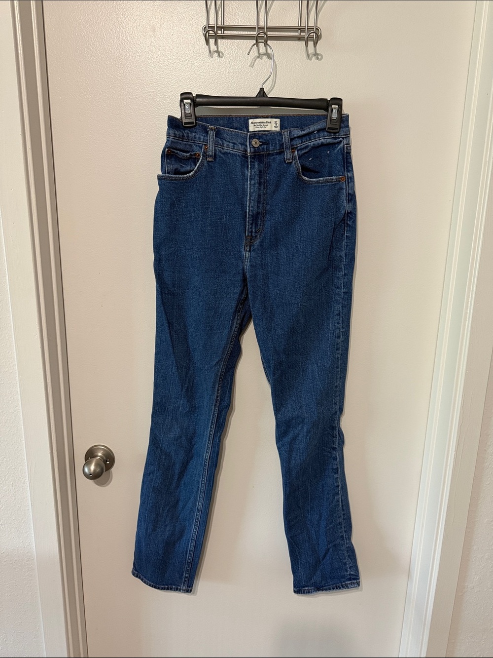 Abercrombie & Fitch Straight-Leg Dark Blue Jeans